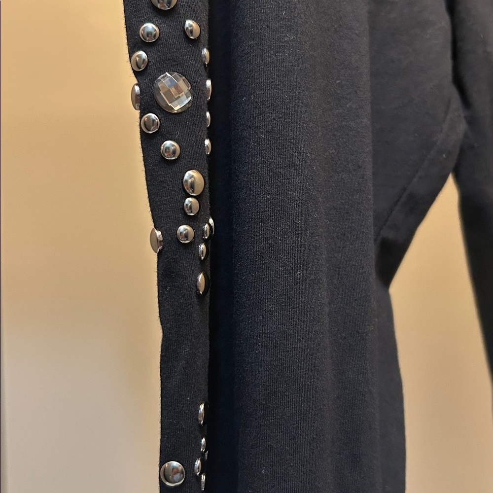 Vintage XL side embellished full length black leggings by Allen B. - Picture 6 of 6
